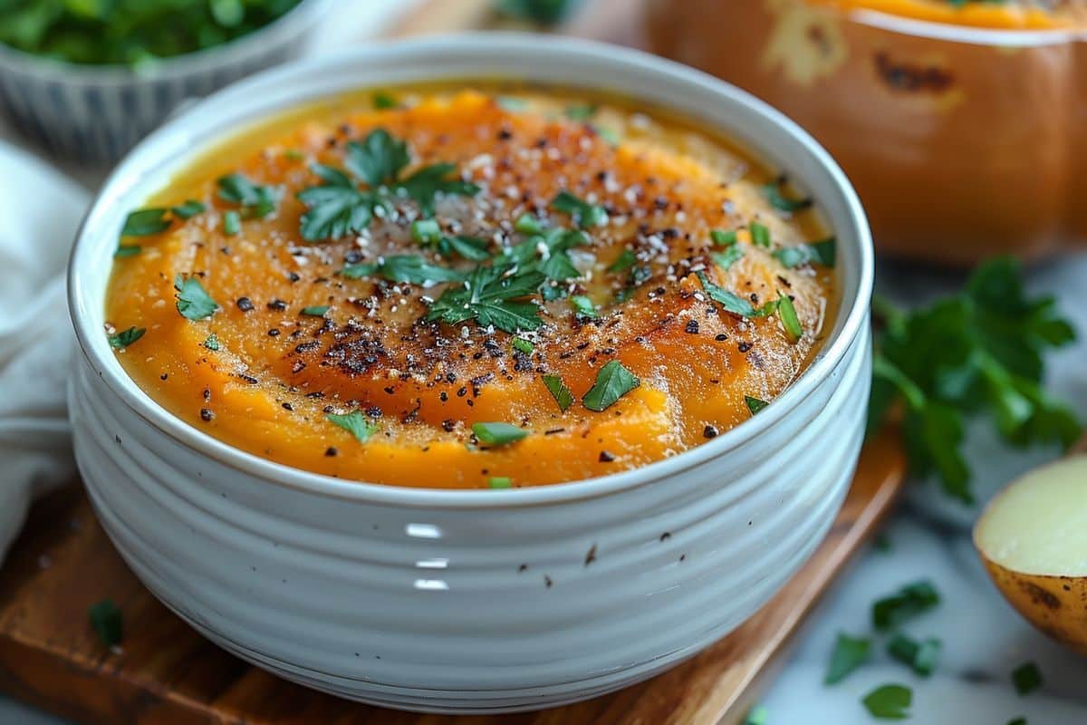 Explorez les saveurs automnales avec cette recette de velouté de butternut et pommes de terre